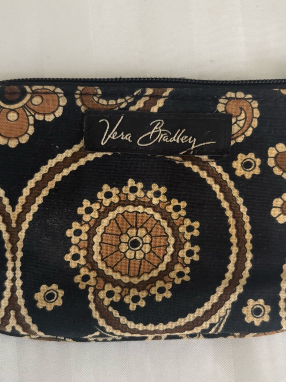 Vintage Vera Bradley Coin Purse Brown and Black Floral design